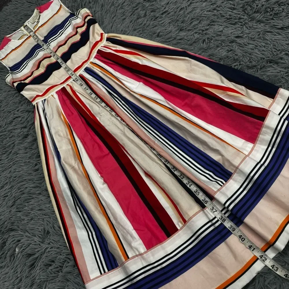 Kate Spade Striped Multicolor Sleeveless Dress Fit n Flare Size 00
